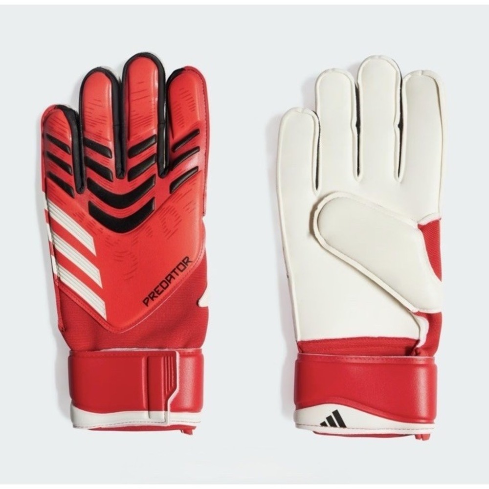 ADIDAS Predator Match Goalkeeper Soccer Gloves Red White Mens Sz 10 *NEW* JH3801